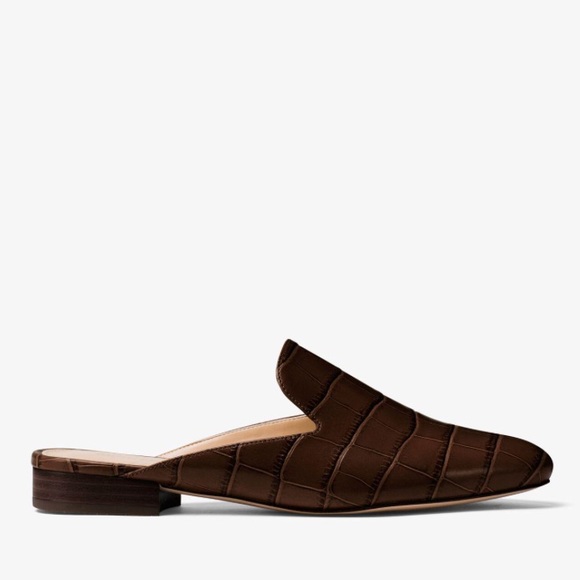 brown croc mules